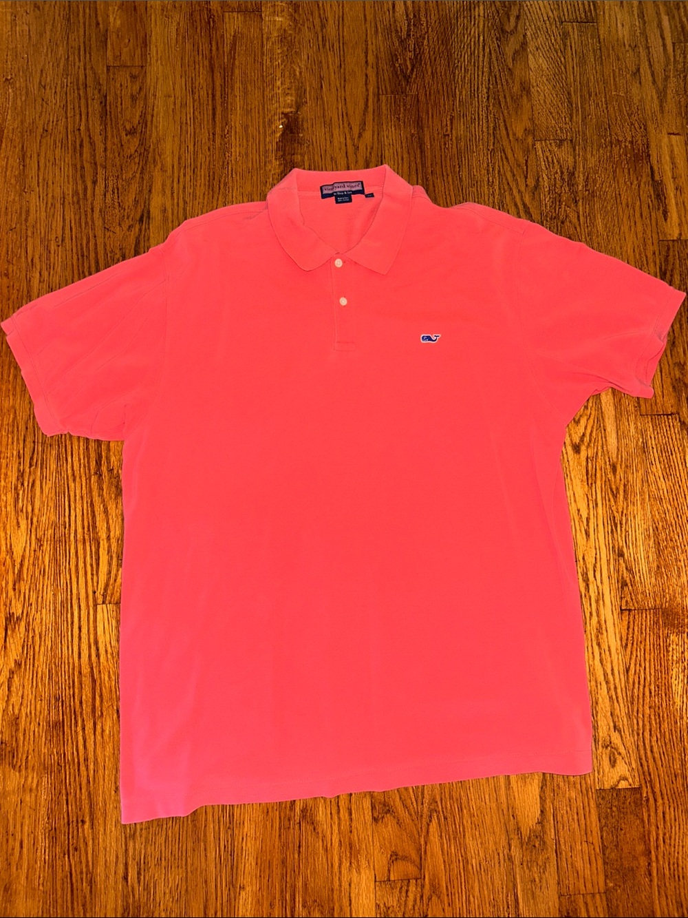 Vineyard Vines Coral Pink Polo with Whale Logo